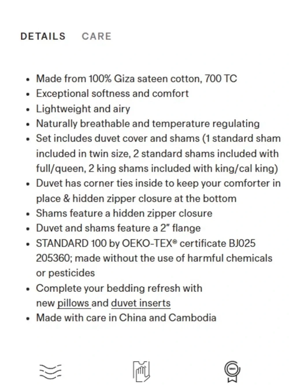 NWOT Quince Full/Queen Giza Organic Cotton Duvet Cover Set w 2 Shams- Ivory